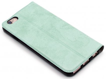 TPU kožený obal zavírací kniha na iPhone 6,6s Světle zelený 1