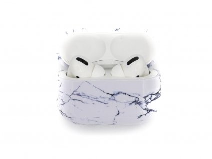 Plastový mramorový obal na AirPods Pro Bílý 2