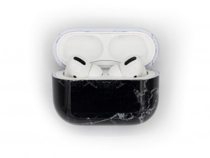 Plastový mramorový obal na AirPods Pro Černý 2