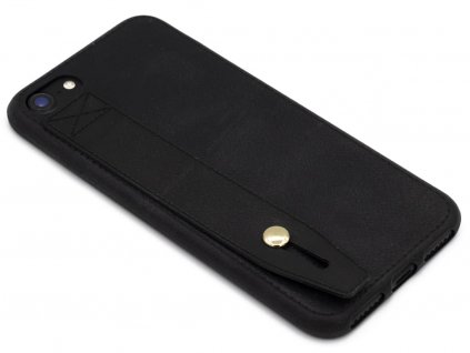 Gumový obal na iPhone 7,8,SE2020 s páskem na zadní straně Černý 1