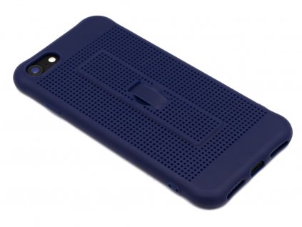 Děrovaný gumový obal na iPhone 7,8,SE2020 s páskem na zadní straně Modrý 1