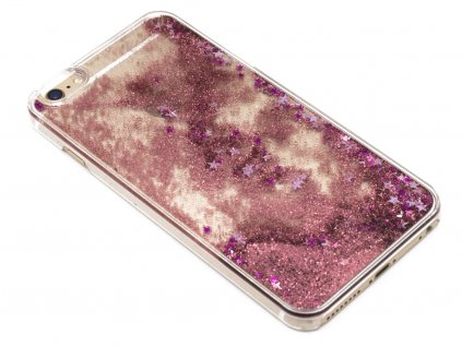 Pevný plastový obal na iPhone 6,6s PLUS s přesýpacími třpytkami Růžový 1