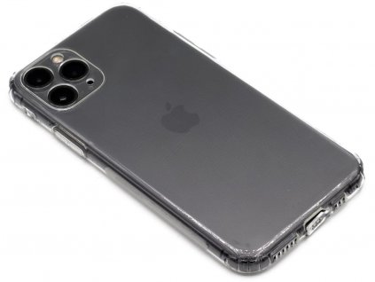 Gumový obal s ochranou foťáku a krytkou nabíjecího konektoru na iPhone 11 Pro Průhledný 1
