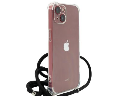 TPU gumový obal na iPhone 13 se šňůrkou Průhledný