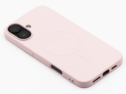 Silikonový kryt s MagSafe na iPhone 16 Plus Růžový 1