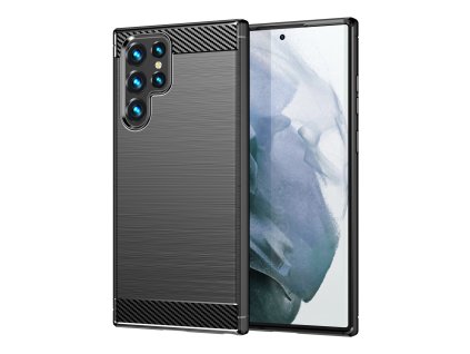 eng pl Carbon Case Flexible cover for Samsung Galaxy S22 Ultra black 81677 2