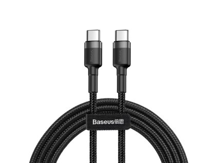 eng pl Baseus Cafule Cable Durable Nylon Cord USB C PD USB C PD PD2 0 60W 20V 3A QC3 0 1M Black Gray CATKLF GG1 46963 1