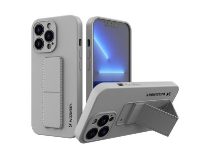 eng pl Wozinsky Kickstand Case flexible silicone cover with a stand iPhone 13 grey 80900 1