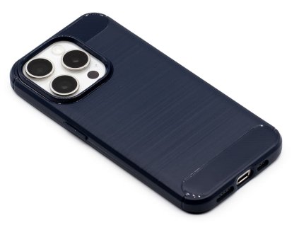 TPU Carbon gumový obal iPhone 15 Pro Modrý 1