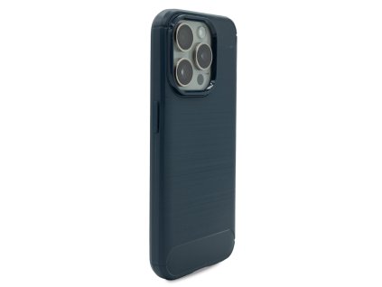 TPU Carbon gumový obal iPhone 15 Pro Modrý