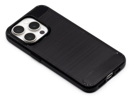 TPU Carbon gumový obal iPhone 15 Pro Černý 1