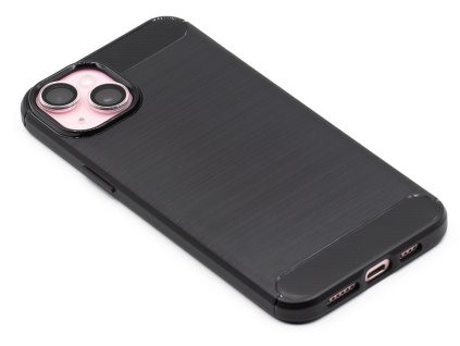 TPU Carbon gumový obal iPhone 15 Plus Černý 1