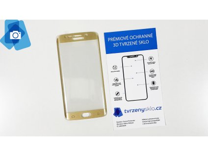 Zaoblené Tvrzené sklo Samsung Galaxy S6 Edge Zlaté