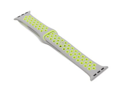 Silikonový řemínek na Apple Watch dírkami Šedožlutý