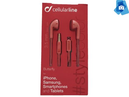 Cellularline BUTTERFLY, plochý kabel, 3,5 mm jack, růžová