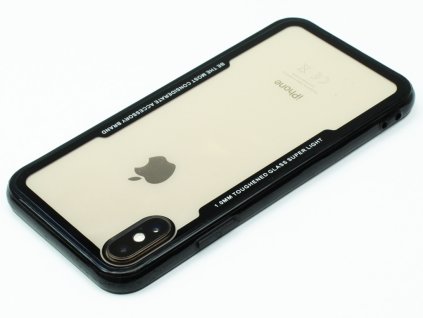 Průhledný obal s gumovým rámečkem pro iPhone XS Max - Černý