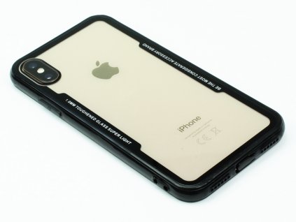 Průhledný obal s gumovým rámečkem pro iPhone X,XS Černý