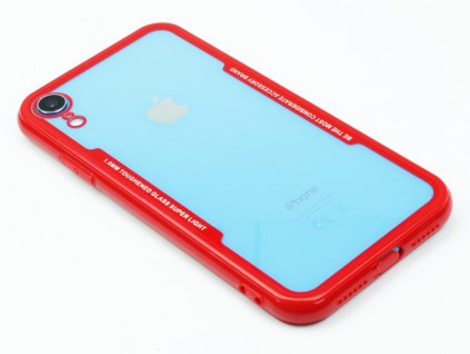 Průhledný obal s gumovým rámečkem pro iPhone XR Červený