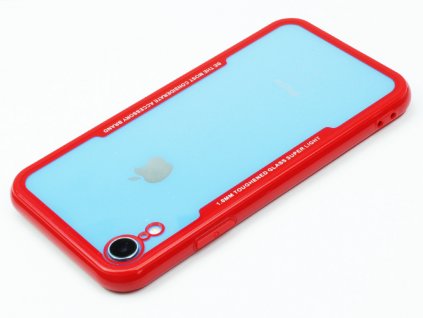 Průhledný obal s gumovým rámečkem pro iPhone XR Červený