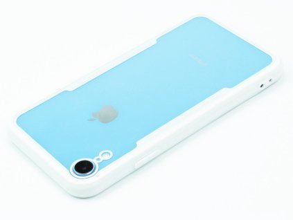 Průhledný obal s gumovým rámečkem pro iPhone XR Bílý