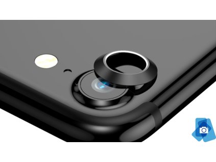 Tvrzené sklo na čočku fotoaparátu s ocelovým rámečkem pro iPhone 7,8 Černý