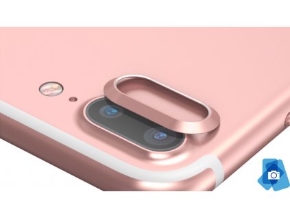 Tvrzené sklo na čočku fotoaparátu s ocelovým rámečkem pro iPhone 7,8 Plus Růžový