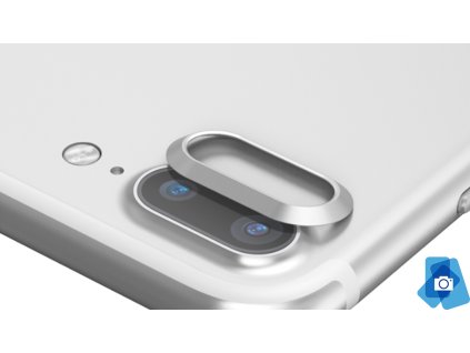 Tvrzené sklo na čočku fotoaparátu s ocelovým rámečkem pro iPhone 7,8 Plus Stříbrné