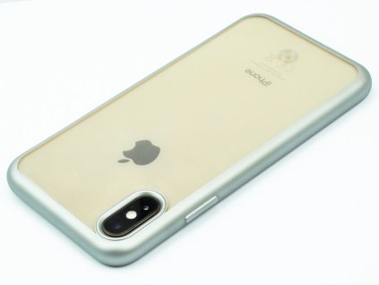 TPU pouzdro CELLY Laser lemování s matným kovovým efektem pro Apple iPhone XS Max, stříbrné