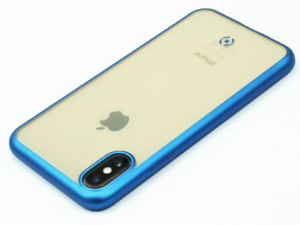 TPU pouzdro CELLY Laser lemování s matným kovovým efektem pro Apple iPhone XS Max, modré