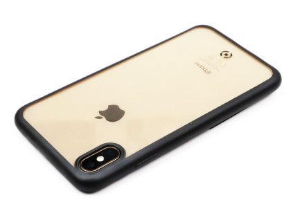 TPU pouzdro CELLY Laser lemování s matným kovovým efektem pro Apple iPhone XS Max, černé