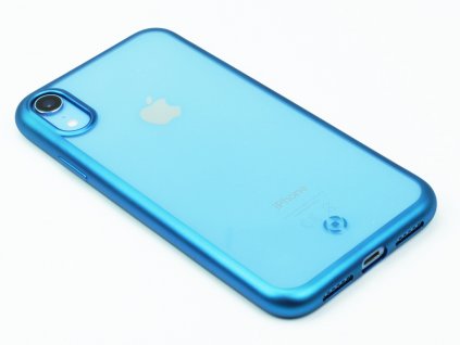 TPU pouzdro CELLY Laser lemování s matným kovovým efektem pro Apple iPhone XR, modré