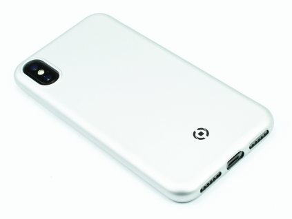TPU pouzdro CELLY Softmatt pro iPhone X, iPhone XS Stříbrné 1