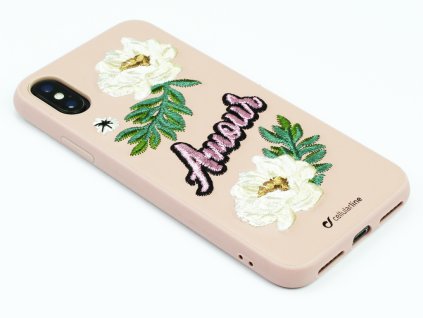 Zadní kryt s vyšívaným motivem Amour pro iPhone X,XS 1