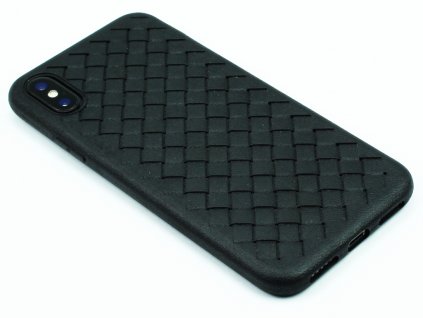 Gumový obal s vroubky na iPhone XS Max - Černý