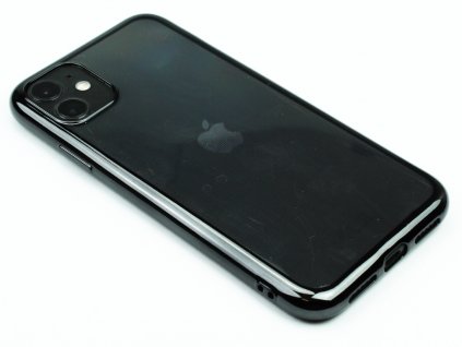 Gumový obal s lesklým rámečkem na iPhone 11 Černý 1