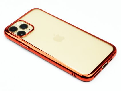Gumový obal s lesklým rámečkem na iPhone 11 Pro Červený 1