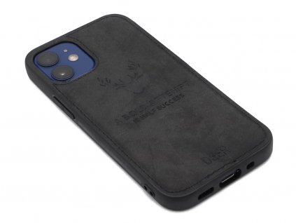 Designový, látkový kryt na iPhone 12 Mini Černý 1