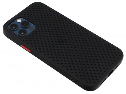 Gumový obal s dírkami na iPhone 12 (Pro) Černý 1