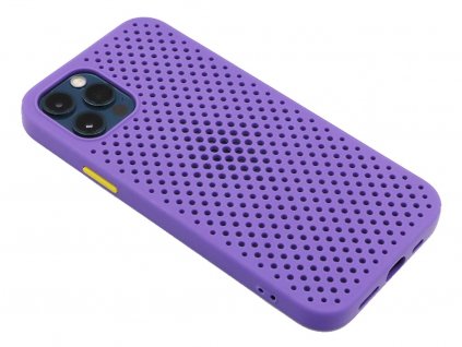 Gumový obal s dírkami na iPhone 12 (Pro) Fialový 1