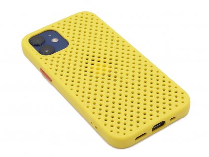 Děrovaný, gumový kryt na iPhone 12 Mini Žlutý 1