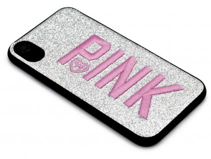 Gumový obal PINK na iPhone XR Stříbrný 1