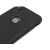 Gumový vroubkovaný obal s výřezem na logo pro iPhone XR Černý 4