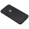 Gumový vroubkovaný obal s výřezem na logo pro iPhone XR Černý 1