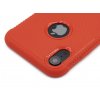 Gumový vroubkovaný obal s výřezem na logo pro iPhone XR Červený 3