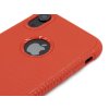 Gumový vroubkovaný obal s výřezem na logo pro iPhone XR Červený 4