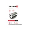 SWISSTEN mini autonabíječka se dvěmi USB konektory 4,8A Stříbrná 1