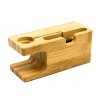 Dřevěný držák na iPhone a Apple Watch 4