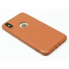 Gumový kryt na iPhone X,XS ve stylu kůže Hnědý