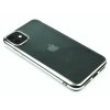 Gumový obal s lesklým rámečkem na iPhone 11 Stříbrný 1