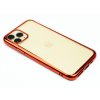 Gumový obal s lesklým rámečkem na iPhone 11 Pro Červený 1
